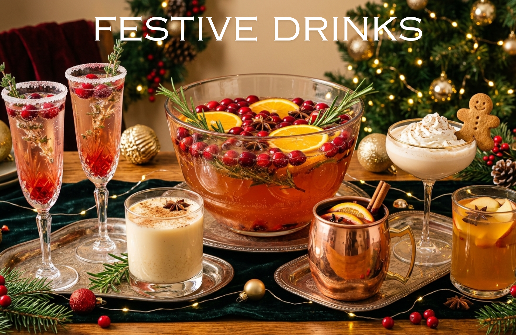 Festive Drinks: A Complete Guide to Holiday Beverages, Warm Classics, Mocktails, and Party Favorites