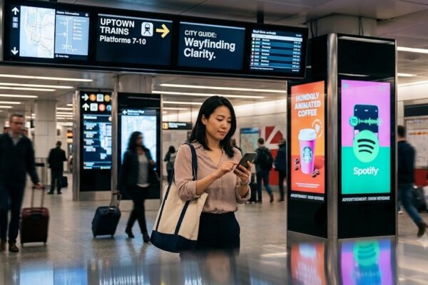 Transit Advertising Displays: Balancing DOOH Revenue with Wayfinding Clarity 